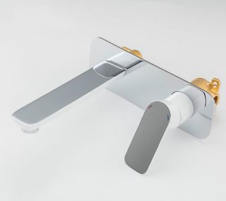 Встраиваемый смеситель для раковины Gappo G1048-22 белый/хром